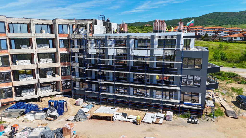 Facade construction work hpl panels